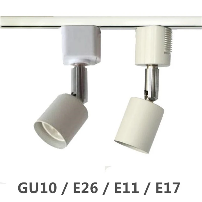 

LED track light base guide lamp GU10 E11/E26/E27/E17 light base without light source black white 2 wires 3 wires 4 wires