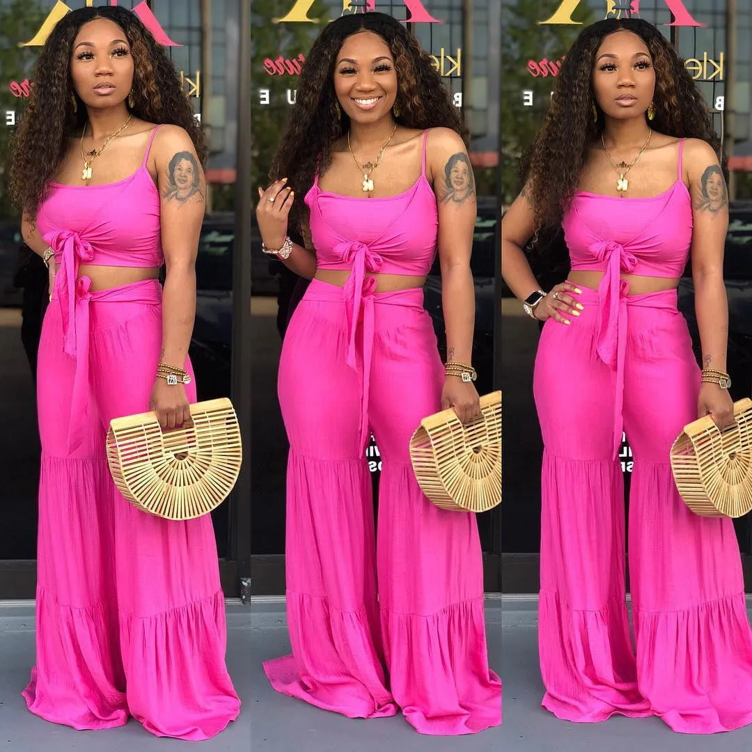

Purple 2 Piece Outfits for Women Fashion Co-ord Set Matching Strapless Crop Top and Pant Suits Festival Clothing 2019 Summer