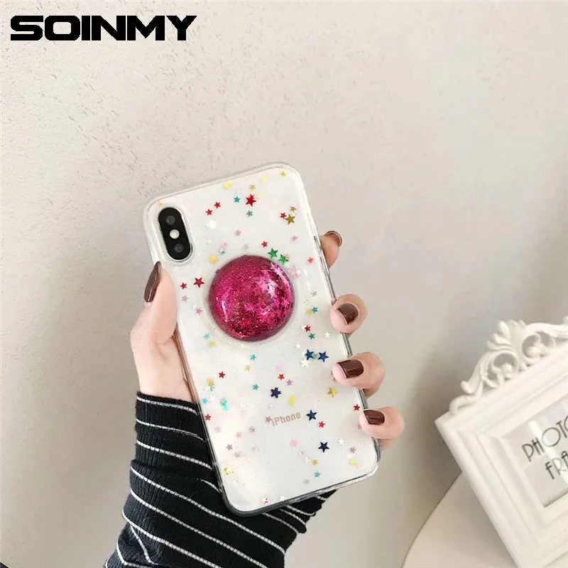

Glitter Star crystal phone case For iphone Xs Max Xr X Transparent full protection TPU Back coque for iphone 6 6s 7 8 plus funda