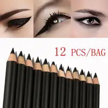 MENOW 12 шт. черный Водонепроницаемый глаз макияжная подводка для глаз Карандаш косметический карандаш Косметика 5p921