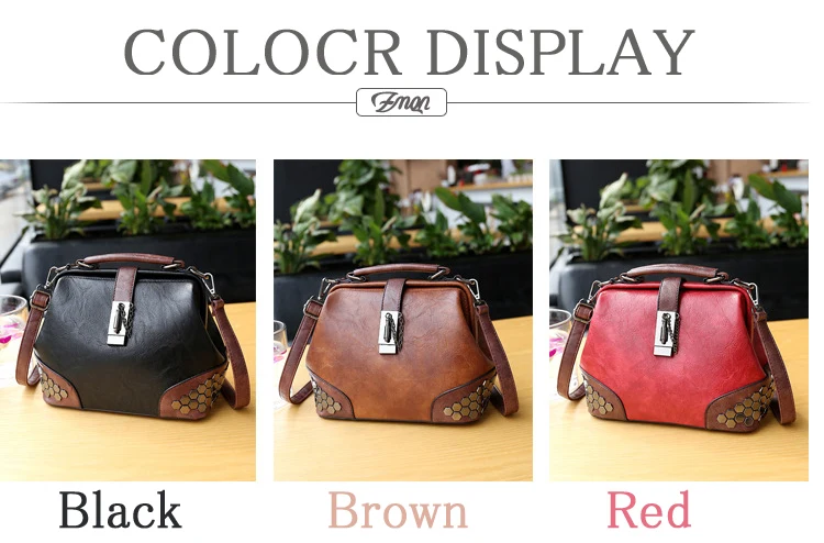 bolsa senhora pequenos sacos crossbody couro rebite médico c229