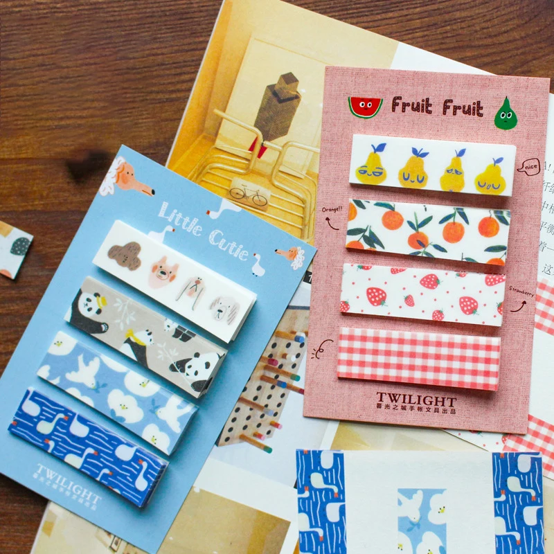 

Kawaii Stationery 8 Pattern N Times Memo Pad Portable Adhesive Stickers Notepad Paper Bookmarks Label School Office Supplies