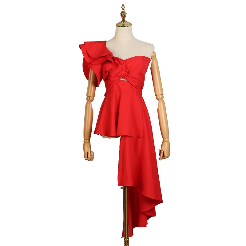 fashion 2019 new red pleated irregularwomen blouse sleeveless bow tie summer party ladies blouse chic black white bluse shirts fashion 2019 new red pleated irregularwomen blouse sleeveless bow tie summer party ladies blouse chic black white bluse shirts