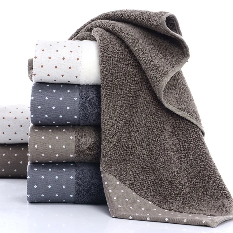 

New Arrivals Face Towels Cotton 35*75cm 110g Men And Women Couples Solid Bath Towel For Adults Fast Drying Thick Dot Beach Towel