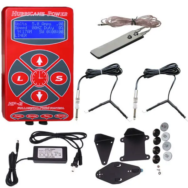 Red Hurricane Power Digital LCD Tattoo Power Supply 2 Clip Cord & Foot Pedal for tattoo machine tattoo gun free shipping цена Red Hurricane Power Digital LCD Tattoo Power Supply 2 Clip Cord & Foot Pedal for tattoo machine tattoo gun free shipping цены онлайн