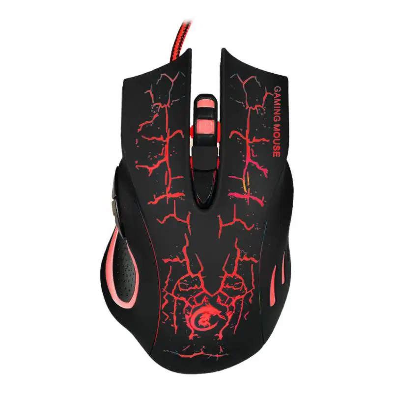  A888B Wired Gaming Mouse 6-keys 5500dpi Color Glowing Gaming Mouse Designed for Game for PuBG LOL D