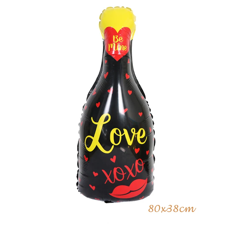 1 Набор, вечерние шары большого размера, бокалы для шампанского, вина, фольга, шар с золотой кисточкой, для свадьбы, дня рождения, вечеринки, украшения, принадлежности, подарок - Цвет: Big red lip bottle