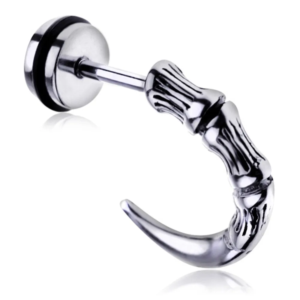 2pcs Hypoallergenic 16G Titanium steel Eagle Claw Shaped Ear Plugs Punk