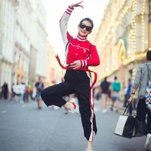 Хит цвет полосатый однобортный женский уличная мода укороченный короткий жакет пальто