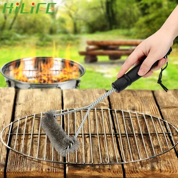 

HILIFE Wire Bristles Cleaning Brushes Non-stick Cooking BBQ Tools With Handle BBQ Cleaning Tools Barbecue Grill Brush Durable