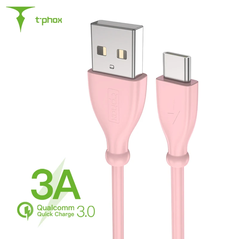 

T-phox USB Type C Cable for Xiaomi Redmi Note 7 Mi9 USB C Cable QC 3.0 Fast Charging Wire USB-C Mobile Phone Charge Cord