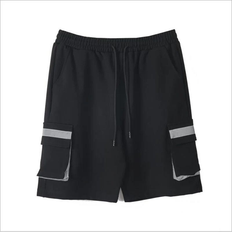 Модные мужские светоотражающие шорты весна лето мужские спортивные штаны на открытом воздухе мужские модные короткие брюки