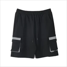 Модные мужские светоотражающие шорты весна лето мужские спортивные штаны на открытом воздухе мужские модные короткие брюки