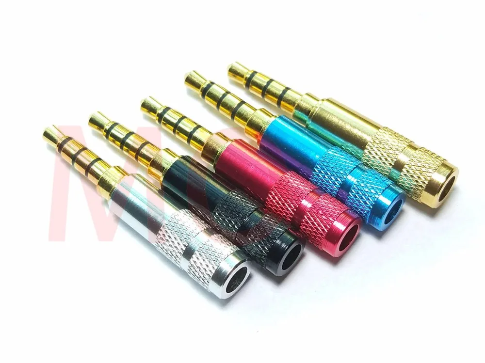 100pcs mini 3 5mm 4 Pole Male Repair Headphone Jack Plug Metal Audio Soldering