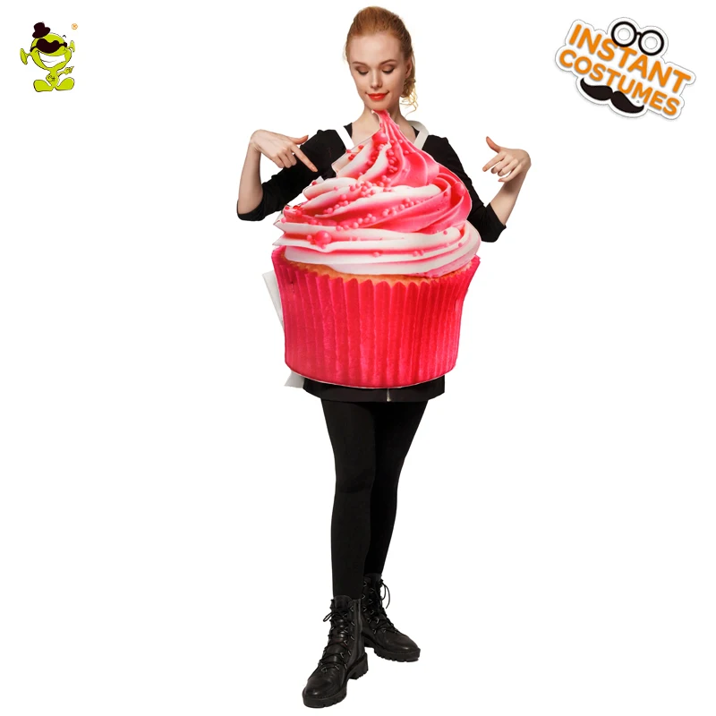 

New Style Unisex Cupcake Jumpsuit Double Sided Strawberry And Vanilla Cupcake Costumes For Carnival Cosplay Party