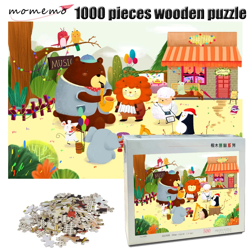 

MOMEMO Merry Christmas Jigsaw Puzzle 1000 Pieces Wooden Puzzle Adult Decompression Puzzle Toys Children Educational Toys Gifts