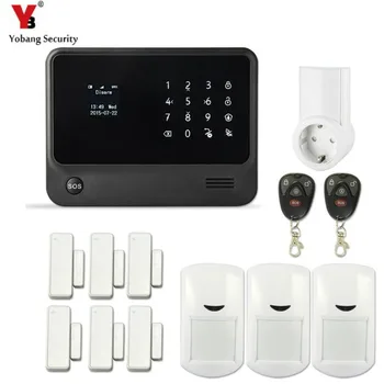 

YobangSecurity Touch Keypad Home Protection WI FI GSM Security Alarm System APP Control PIR Detector Door Sensor G90B Socket