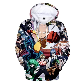 

New 3D Anime One Punch Man Season 2 Hoodies Men Spring/Autumn/Winter Japanese 3D One Punch Man Hooded Pullovers Boys Sweatshirts