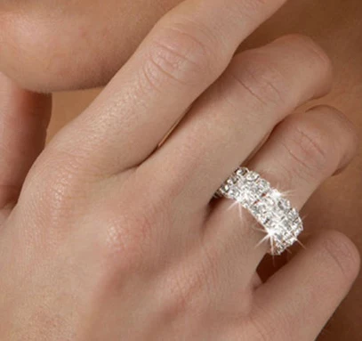 Модные вечерние классические ювелирные изделия Anillos, потрясающие многорядные растягивающиеся кольца с бриллиантами для женщин