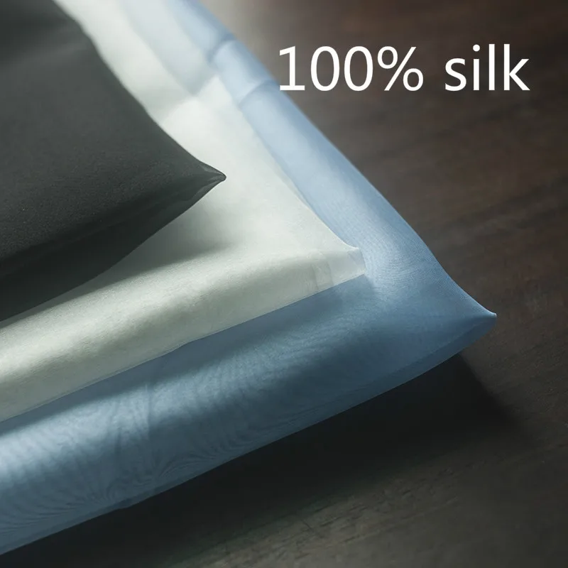 6Omi чистая шелковая ткань, органза для платья, ширина: 100-115 см натуральный шелк цвет для французского вышивки базовая ткань