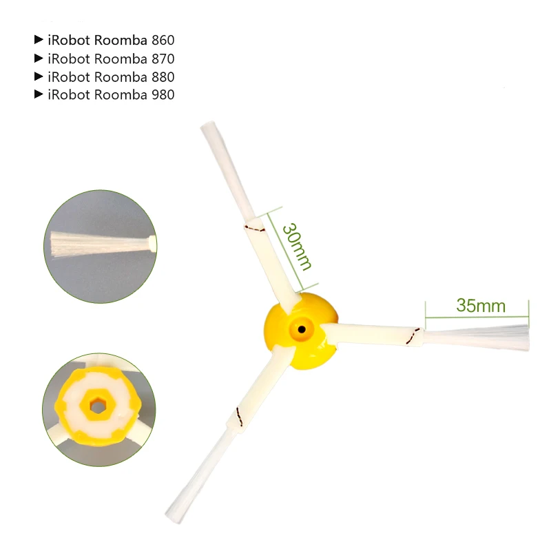 3-вооруженные вакуумный боковая щетка для iRobot Roomba аксессуары кисти 800 900 серии 870 860 880 960 980 990 пылесос Запасная часть