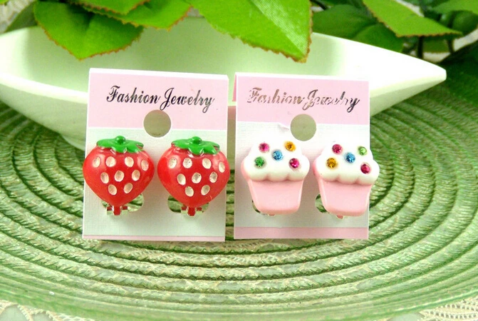 

HOT Lovely Styles Baby Girls Fruits clip on Earrings Children Gifts clips earring