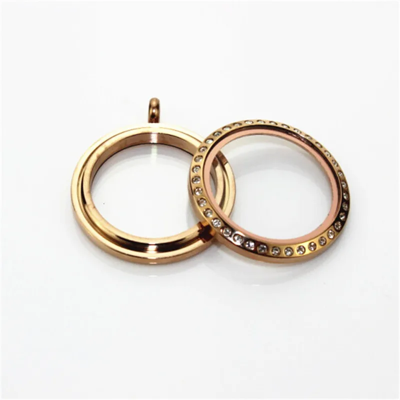 rose gold glass lockets
