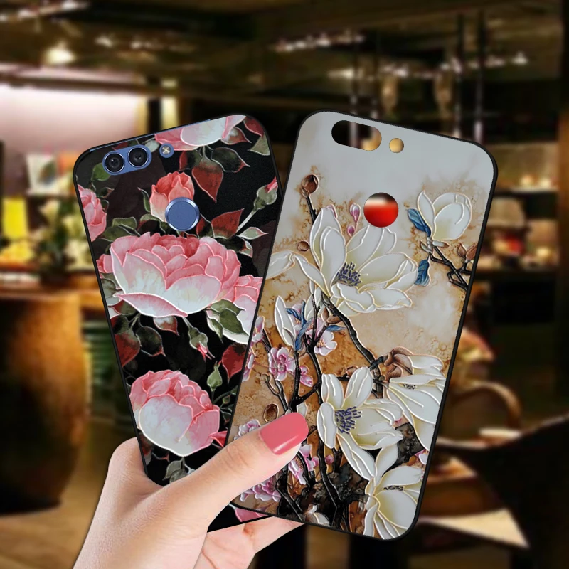 

ShuiCaoRen Luxury Silicone Case For Huawei Nova 2 Plus Pretty Flower TPU Phone Cover Bag For Huawei Nova 2 2S Cases
