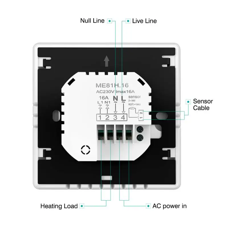 Programmable room Thermostat Temperature Controller with Tempered glass panel for Electric underfloor heating water boiler