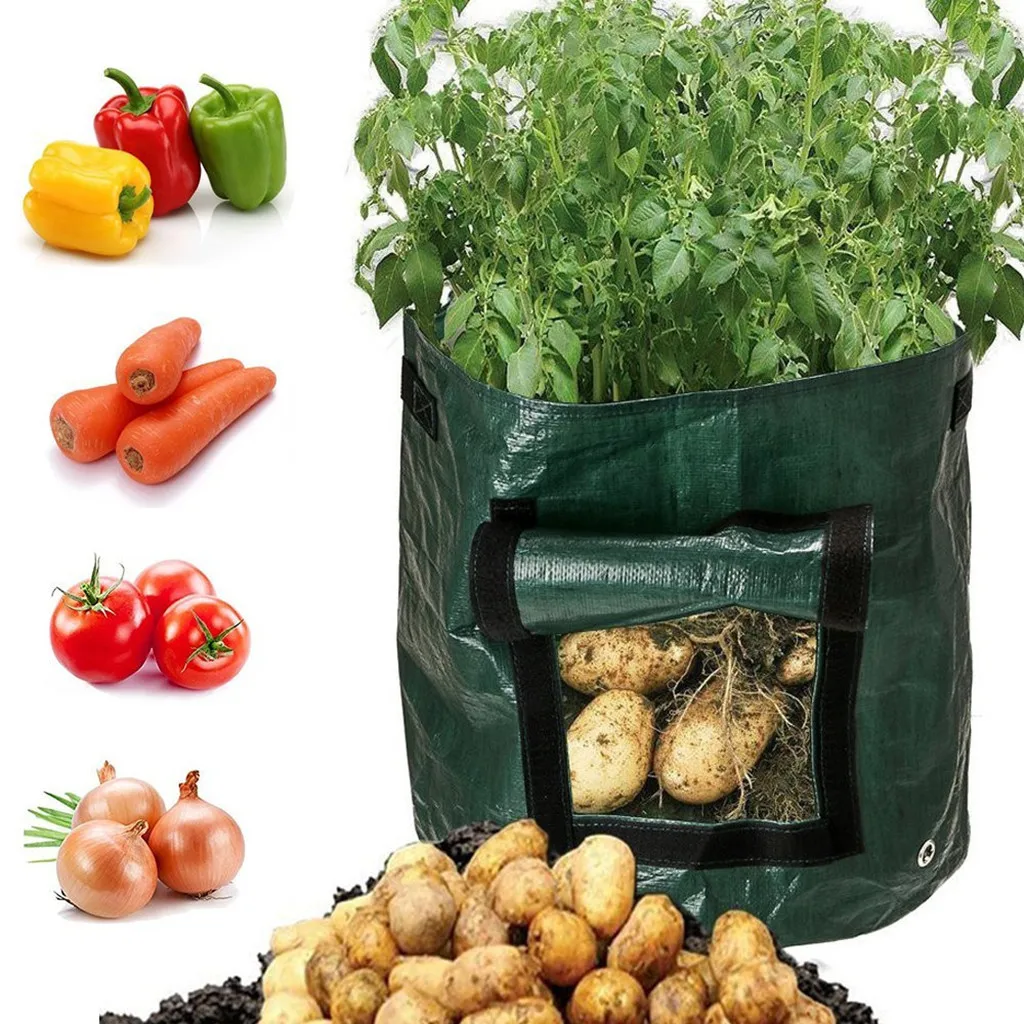 

Vegetable Plant Grow Bag DIY Potato Grow Planter PE Cloth Tomato Planting Container Bag Thicken Garden Pot Garden Supplies