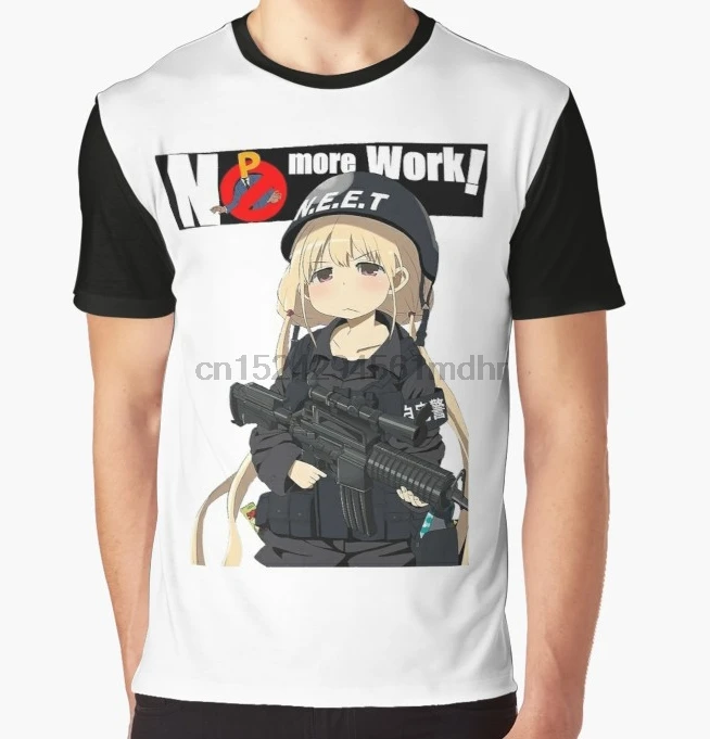 Мужская футболка с принтом Funy tshirt N. E. T. Женская Loli Commando коротким рукавом и круглым