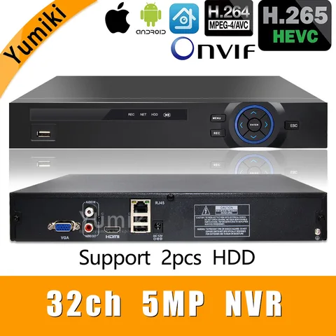 Sata com Frente H.265 + – 32ch 5.0mp 1080 p Nvr Rede Vidoe Gravador 960 720 Câmera ip Onvif Cms Xmeye 2 Usb H.264 8ch * 4 k