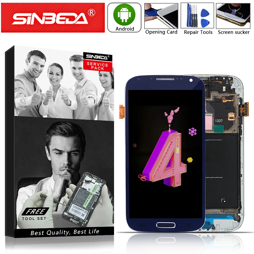 

Super AMOLED For SAMSUNG Galaxy S4 i9500 i9505 i9506 LCD Display Touch Screen with Frame Digitizer For Samusng S4 Display i9500
