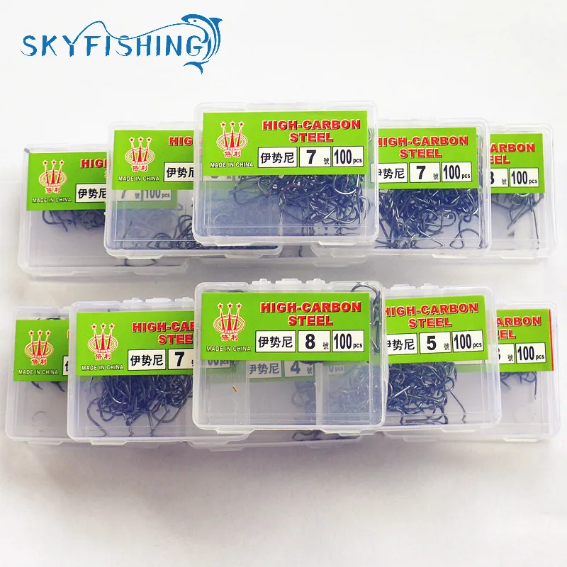

Free Shipping hot sale 100 Pices High Carbon Steel Fishing hooks Have 3-12# Size Fishing Gear Equipment Accessories