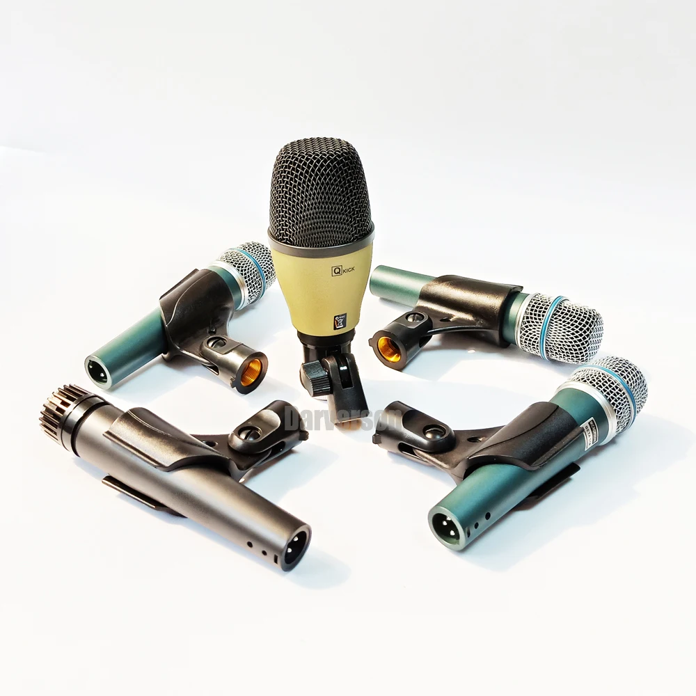 kick bass snare tom drum kit dynamic microphone