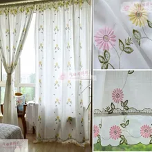 Хлопковая и льняная двойная кружевная инкрустация вышитая занавеска для гостиной 175*180 см желтая Розовая маргаритка