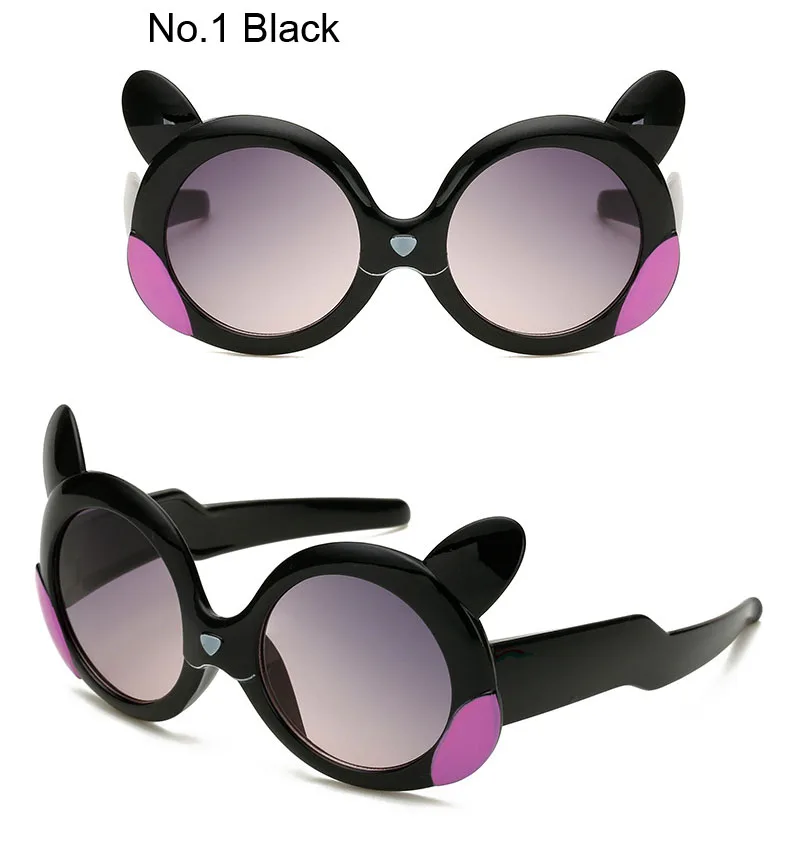 Детские солнцезащитные очки, модная симпатичная мультяшная собака голова, детские пластиковые линзы в оправе с покрытием, очки для маленьких девочек - Цвет линз: No 1