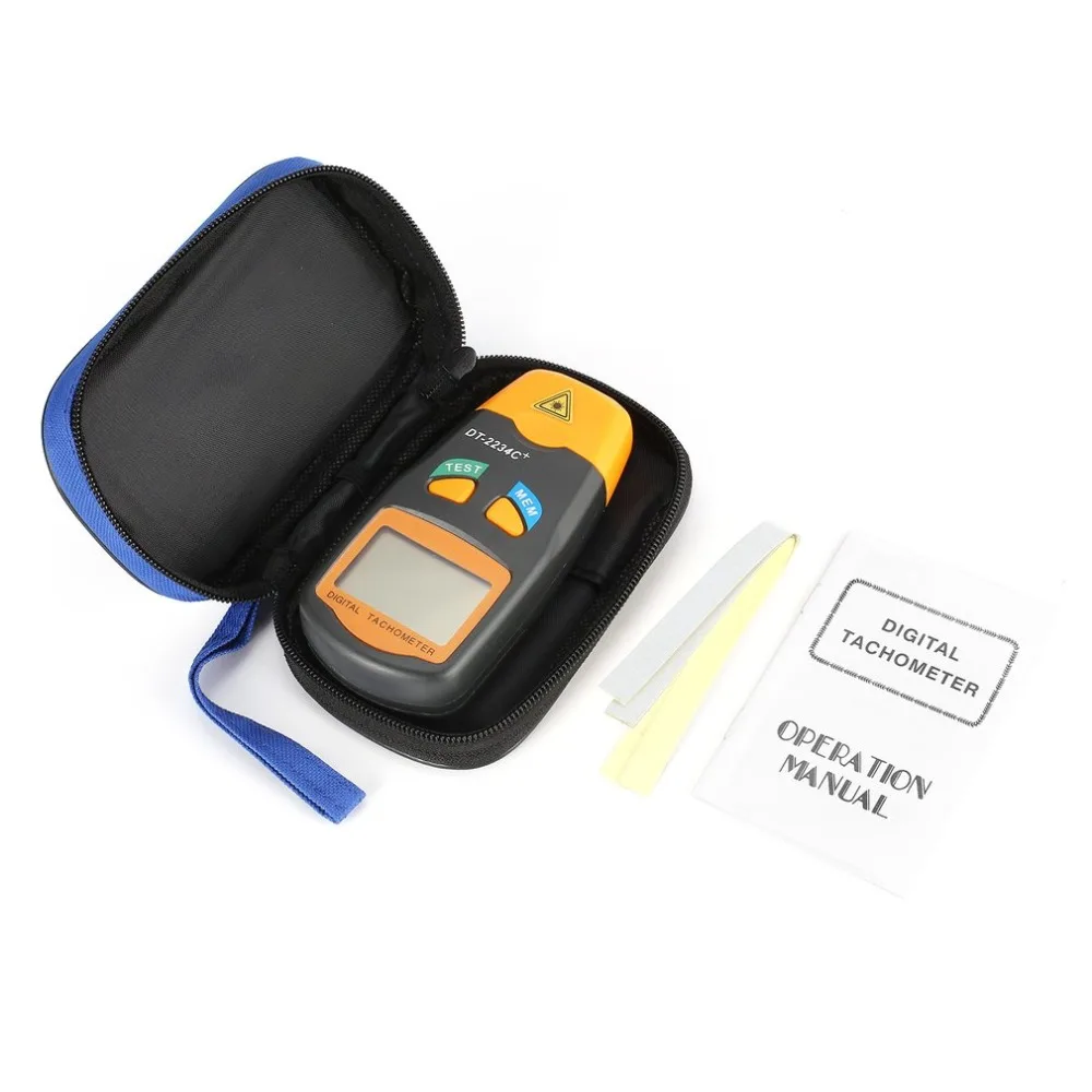 

DT2234C+ Handheld LCD Digital Mini Non-contact Laser Photo Tachometer RPM Speed Measurement Meter Speedometer 2.5~99999RPM