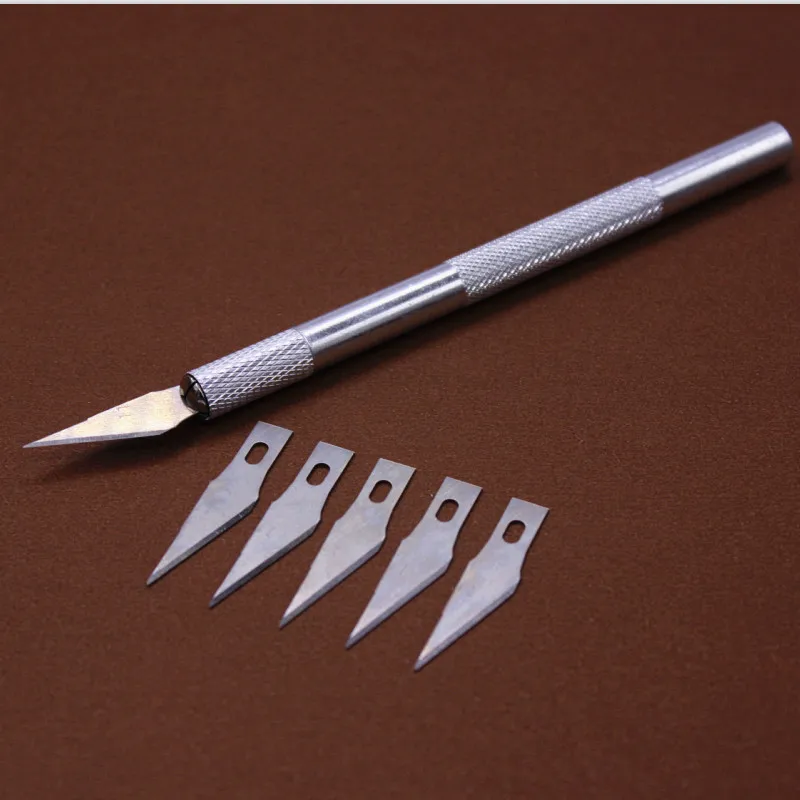 

Non-Slip Metal Scalpel Knife Tools Kit Cutter Engraving Craft knives + 6 pcs Blade Mobile Phone Laptop DIY Repair Hand Tools