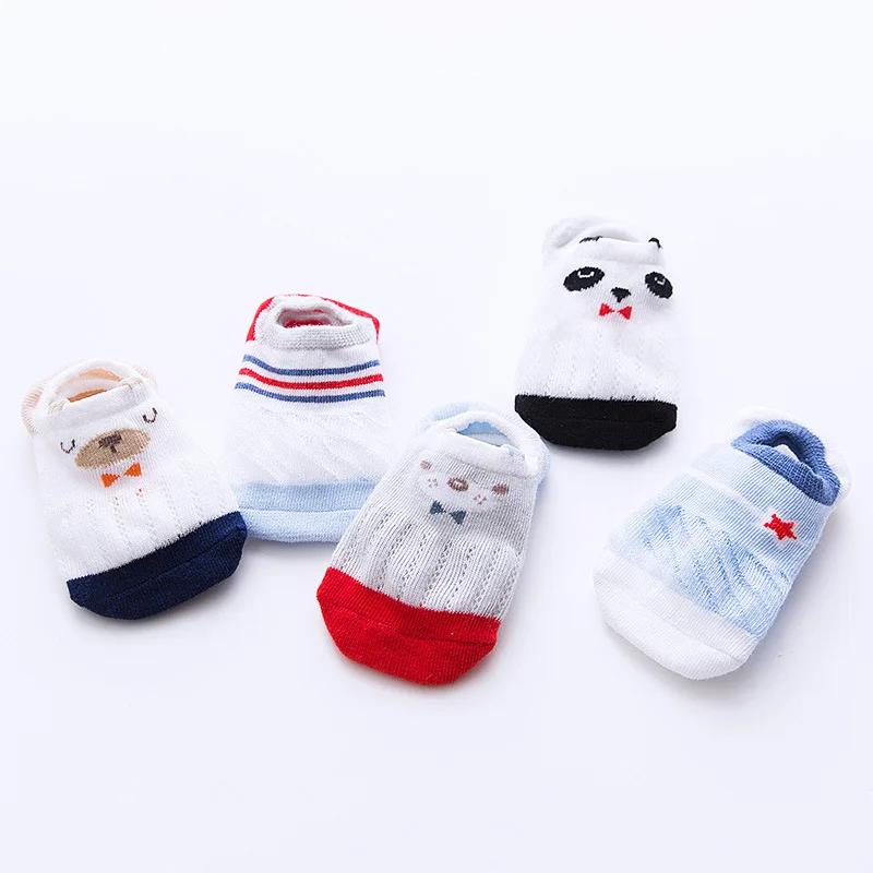 Распродажа! 5 пар/лот, летние детские носки для малышей Короткие хлопковые носки с рисунком животных для мальчиков и девочек, модные короткие детские носки