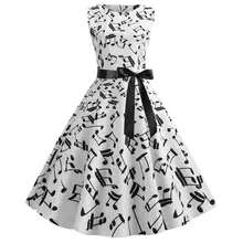 2019 New Yfashion Women Summer Elegant Printing Round Neck Sleeveless Large Hem Prom Party Dress 2019 New Yfashion Women Summer Elegant Printing Round Neck Sleeveless Large Hem Prom Party Dress
