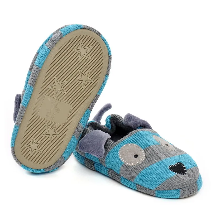 Winter Warm Cute Cotton Slippers Soft Sole Baby Toddler Wood Floor First Walkers Kids Cartoon Cotton Slippers
