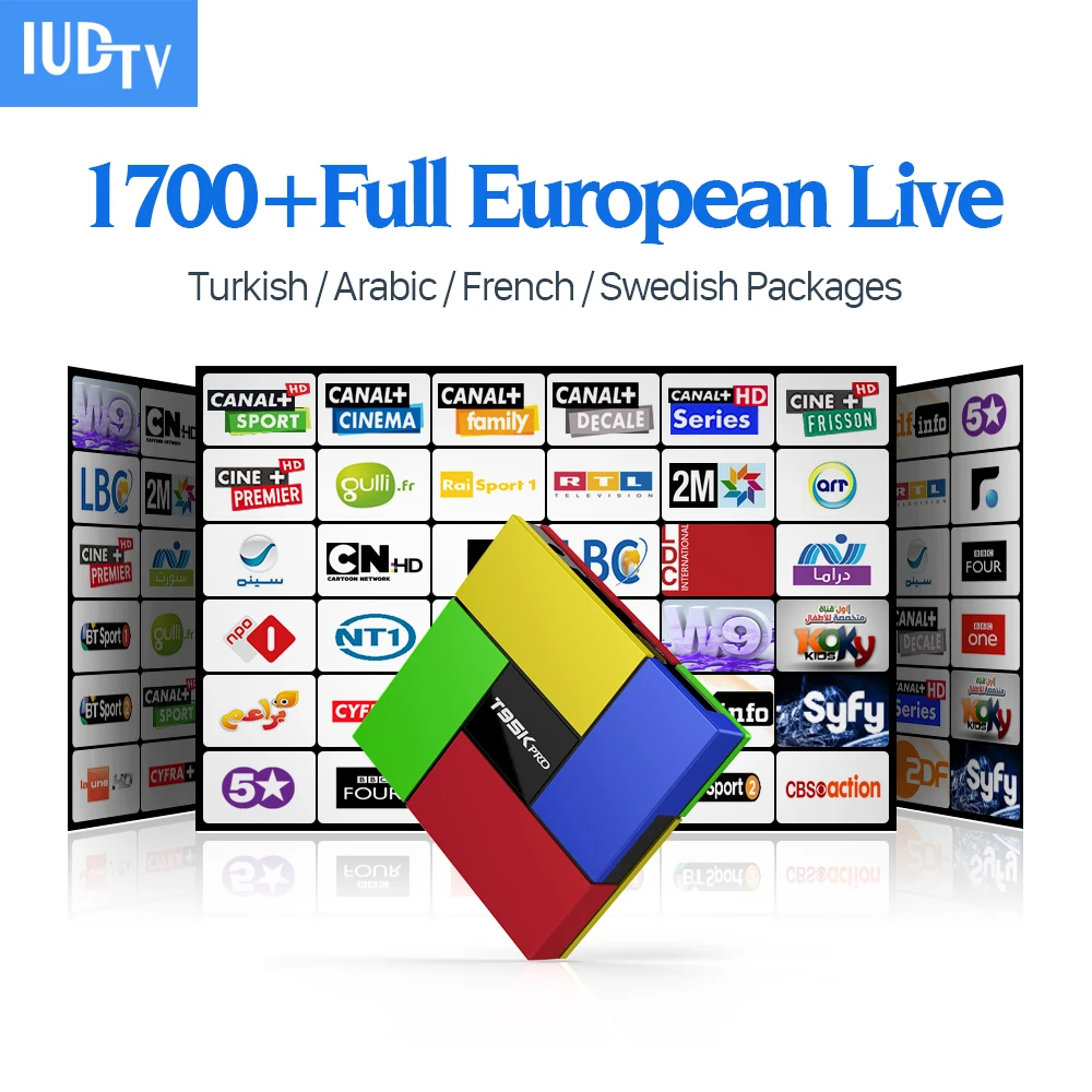 Arabic IPTV Box T95Kpro 1700 Europe French IPTV Channels S912 2GB 16GB Smart Android TV Box H.265 Movie Support Sweden IPTV Box