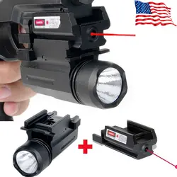 США красный лазерный прицел и фонарик с колокольчиком комбо винтовки огни для пистолета Глок 17,19, 22 серии Тактический Охота
