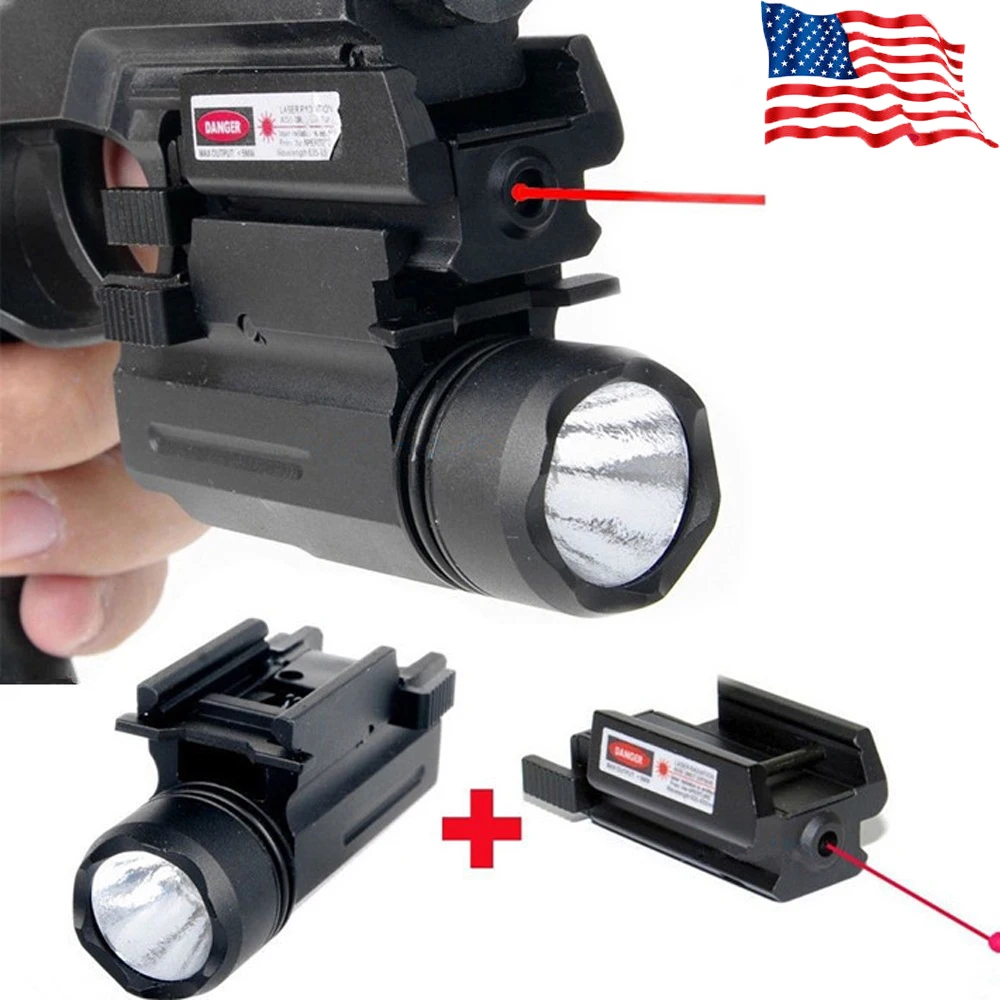 

US Red Laser Sight and Glock Flashlight Combo Rifle Lights for Pistol Guns Glock 17,19, 22 Series Tactical Hunting