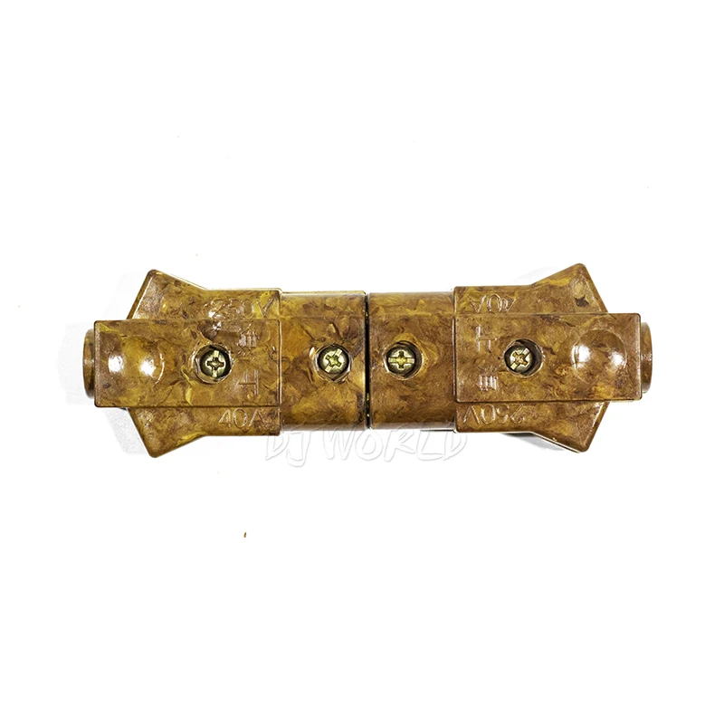 

40A/10A/16A Pair Bakelite Plug Female-Male Connector 2 round PIN Rewireable Socket Plug Set For Disco KTV Club Party Light