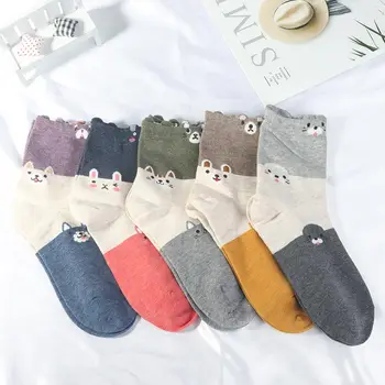 

2019 Lovely 3D Printing Animal Design Socks Women Cotton Socks Breathable Soft Casual Socks Autumn Winter Warm Ankle Sock