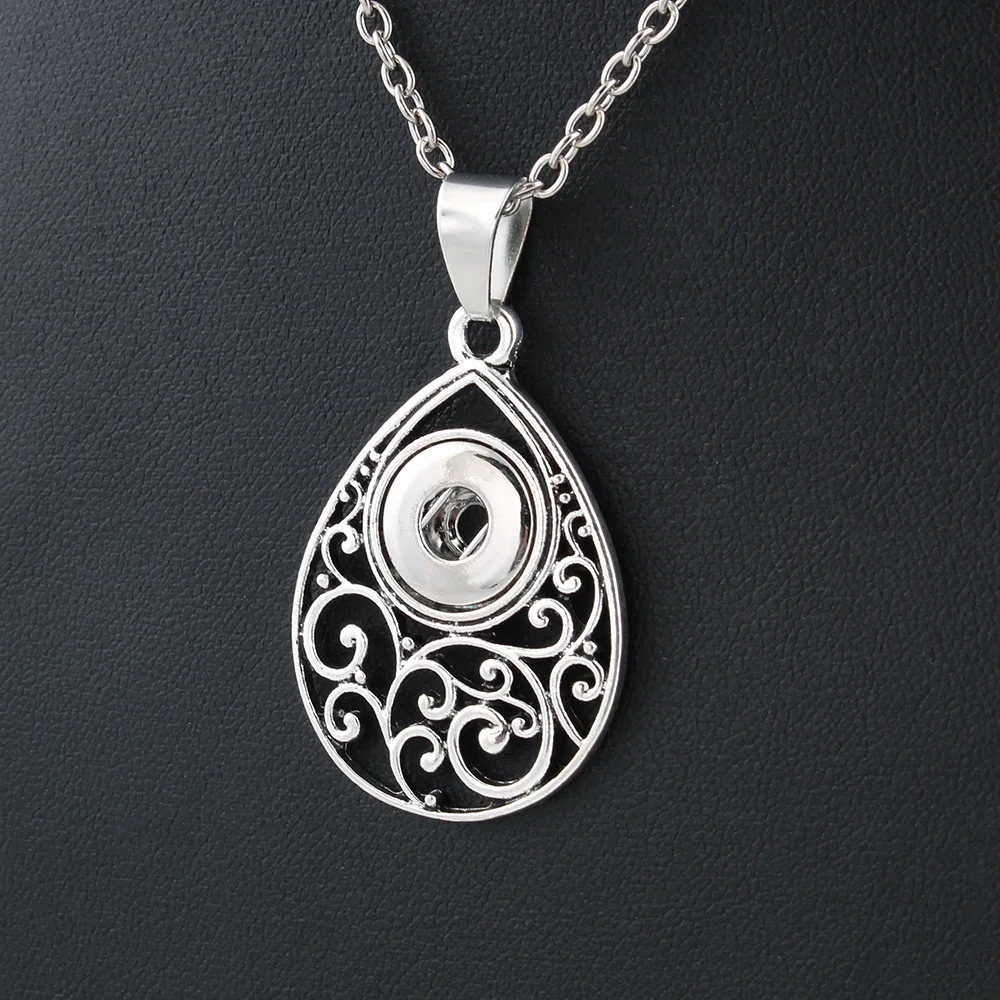 

2017 New Fashion Beauty Pendant Retro Pattern Xinnver Snap Necklace Fit DIY 12MM Snap Buttons Jewlery Wholesale Women ZG091