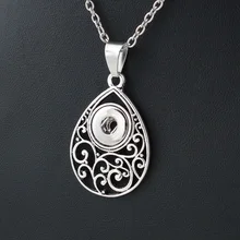 2017 nouveau mode beauté pendentif rétro motif Xinnver Snap collier Fit bricolage 12 MM boutons pression bijoux en gros femmes ZG091(China)