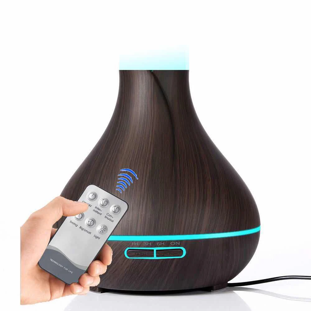 

Flower petal wood grain creative ultrasonic humidifier, household remote control ultra-quiet hydrating aromatherapy machine